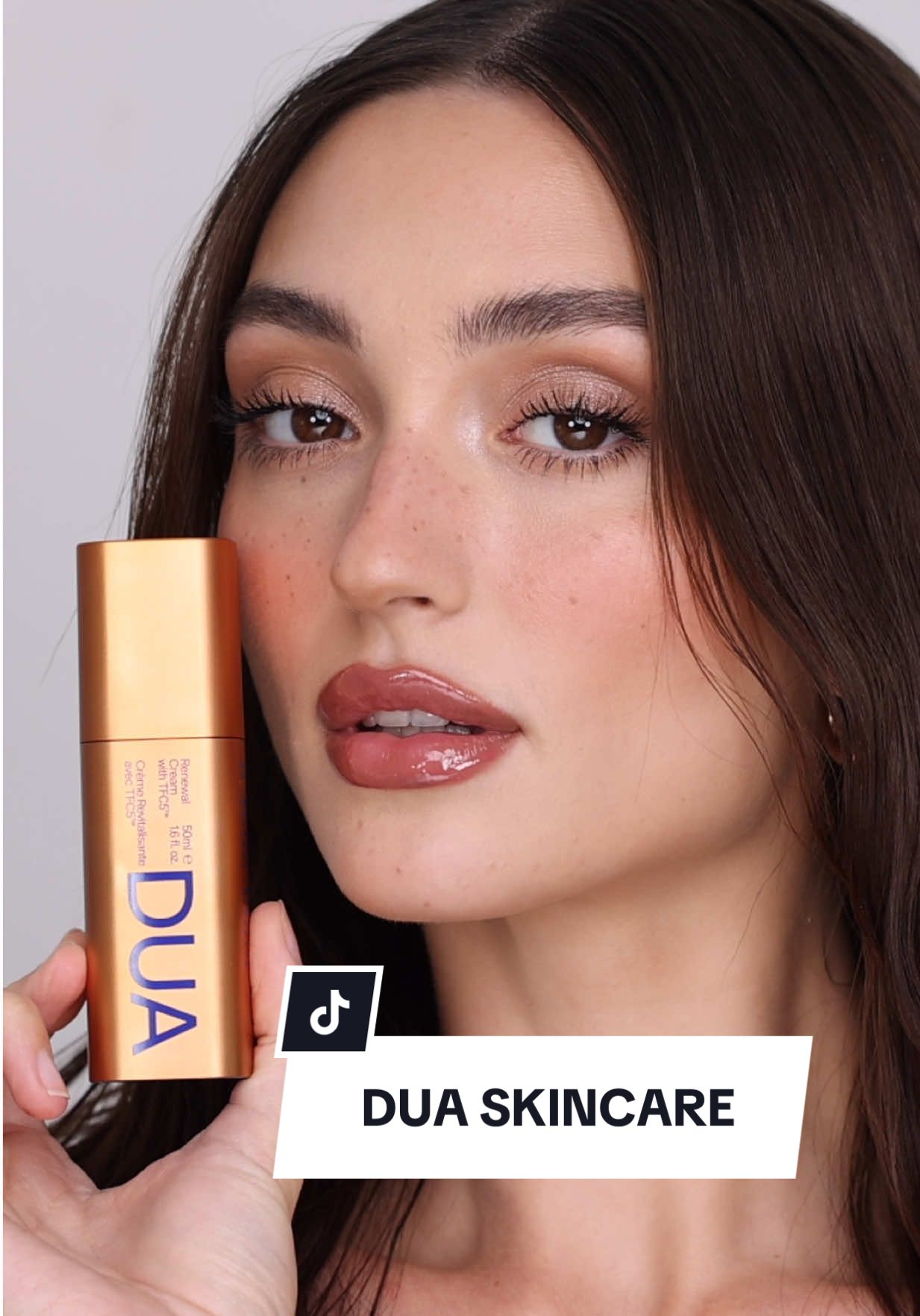 TikTok post by @hindash for Augustinus Bader. Caption reads: [...]  A new brand by @Dua Lipa and @Augustinus....