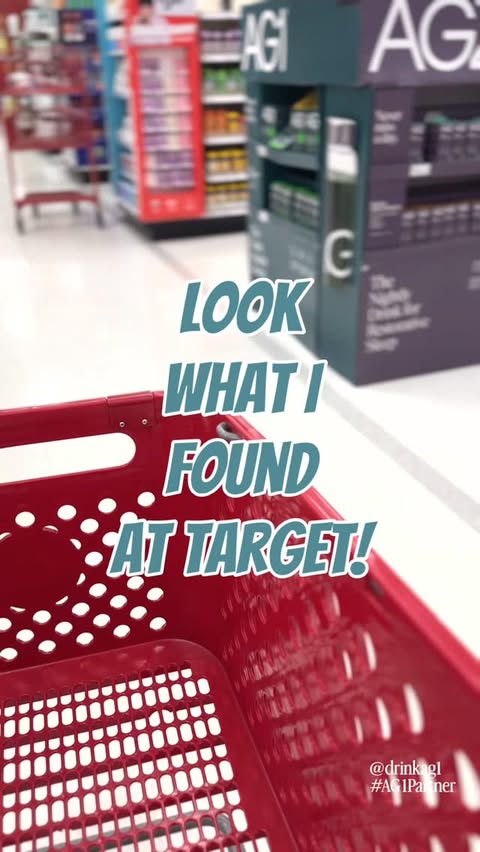Instagram post by @targetpursuit for AG1. Caption reads: [...] at Target?! 🤯💚 I just discovered that AG1....