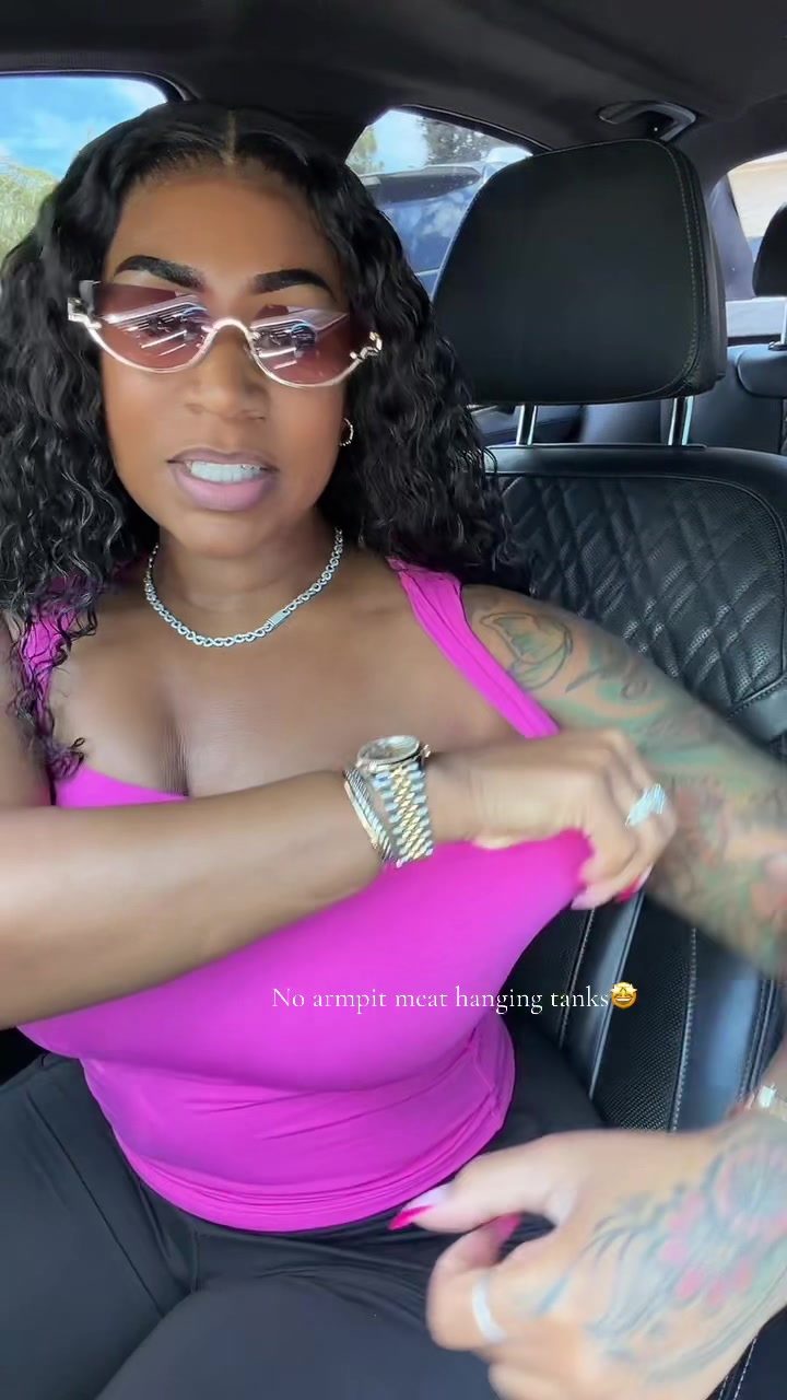 TikTok post by an influencer for QINSEN. Caption reads: [...] me some good fitted tanks by @QINSEN....