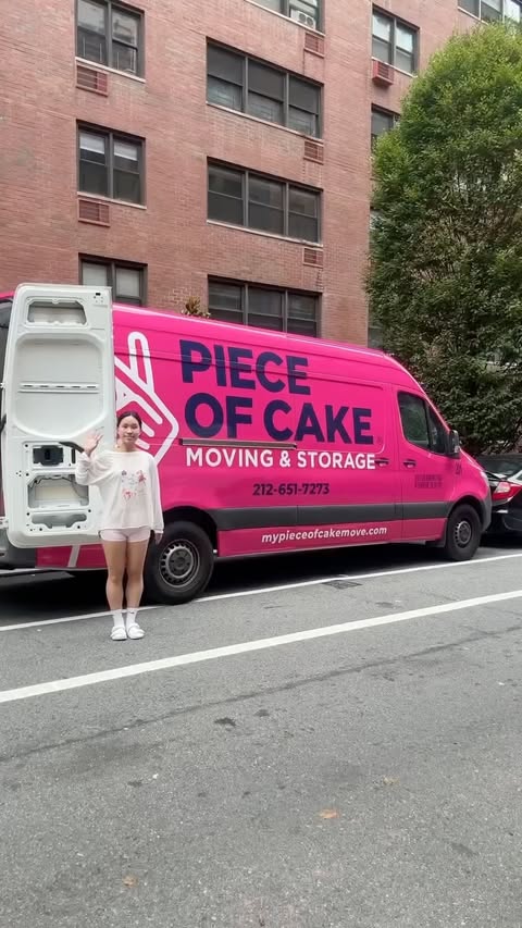 Instagram post by @withvung for Piece of Cake Moving & Storage®. Caption reads: I moved to NYC a year ago completely by myself -....