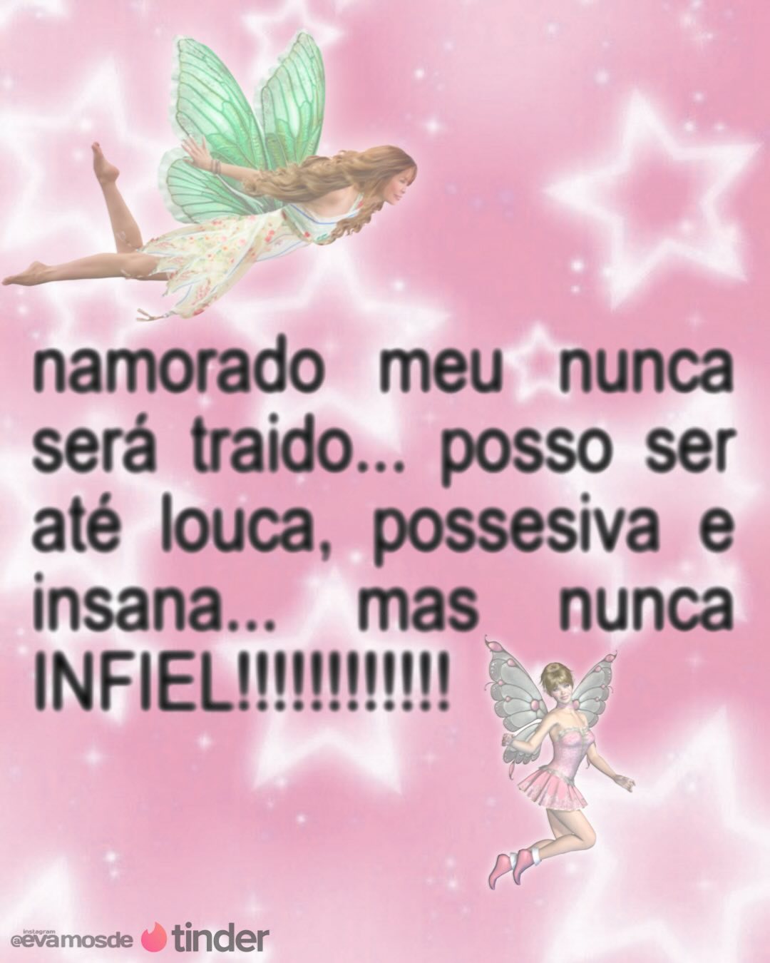 Instagram post by @evamosde for Tinder. Caption reads: ¸.*♡*.pack de memes especial para os românticos e....