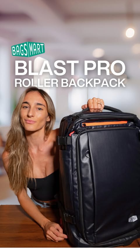 Instagram post by @marnystays for Bagsmart. Caption reads: [...] back takes a beating 🙃 Enter: the....