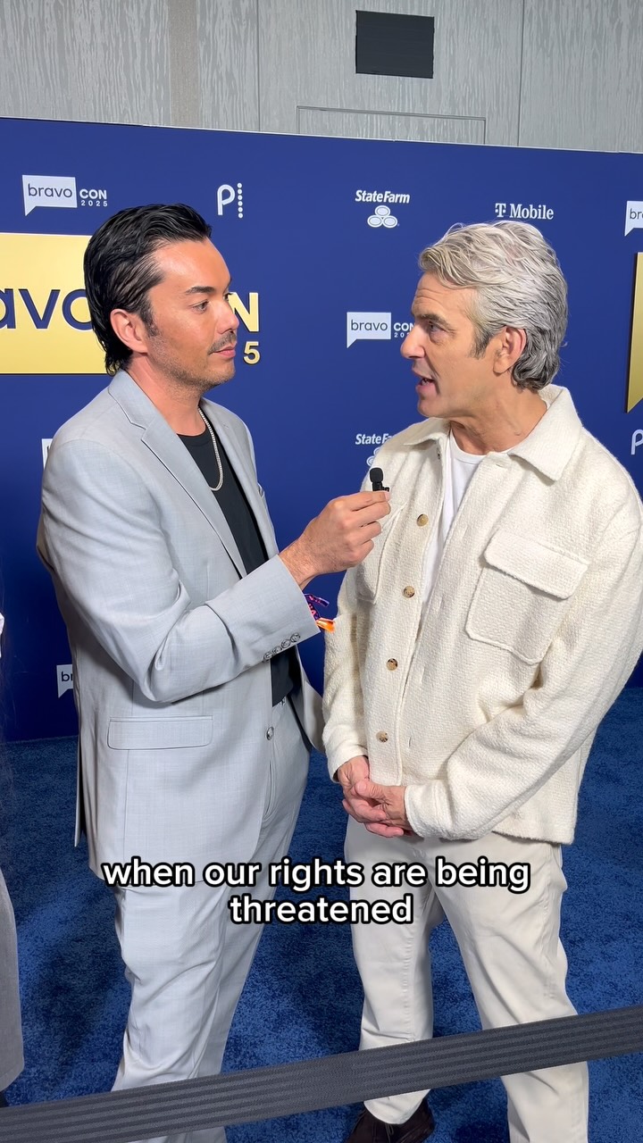 Instagram post by @anthonyramosah for GLAAD. Caption reads: At #BravoCon, @bravoandy reflects on speaking out....