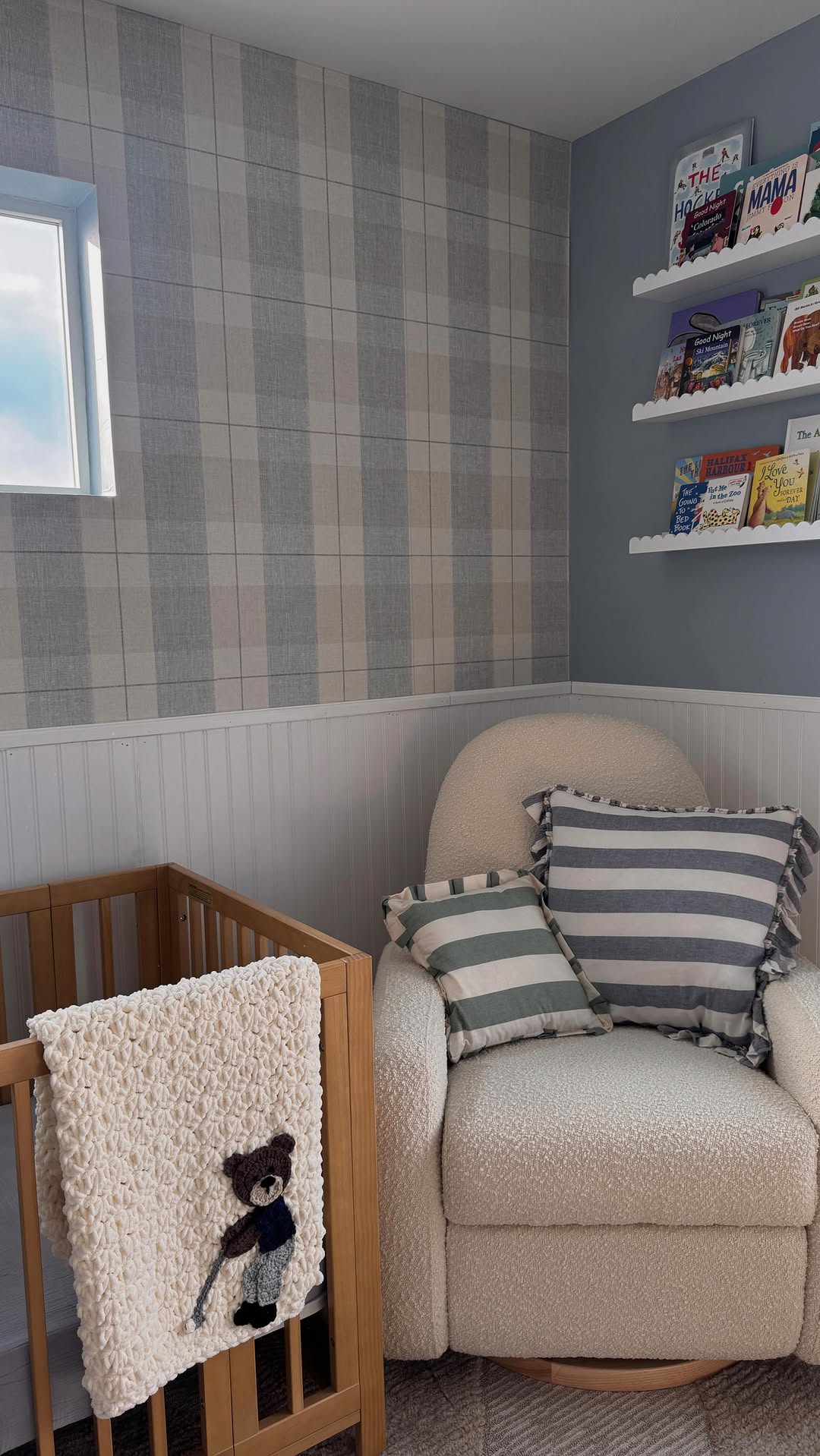 Instagram post by @hanncoleman for Babyletto. Caption reads: Building our dream nursery with @babyletto — the....