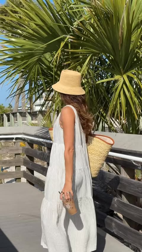 Instagram post by @marymargaretcuster for Marine Layer. Caption reads: [...] cuter🌴☺️ which dress is your fav?!....