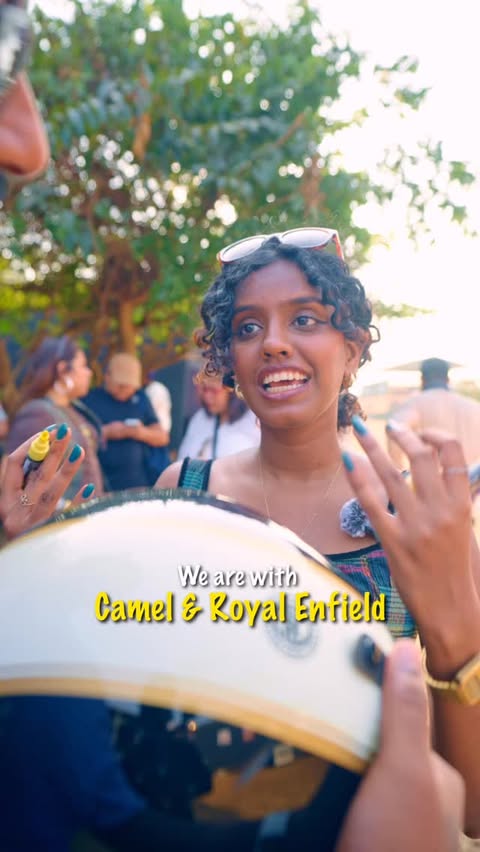 Instagram post by @alisha.angre for Royal Enfield. Caption reads: [...] of Motorcycling Arena with Camel and Royal....