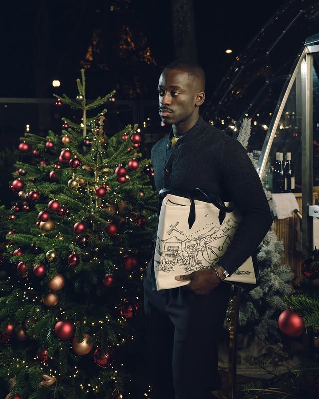 Instagram post by an influencer for Montblanc. Caption reads: Getting merry and bright with @montblanc this....