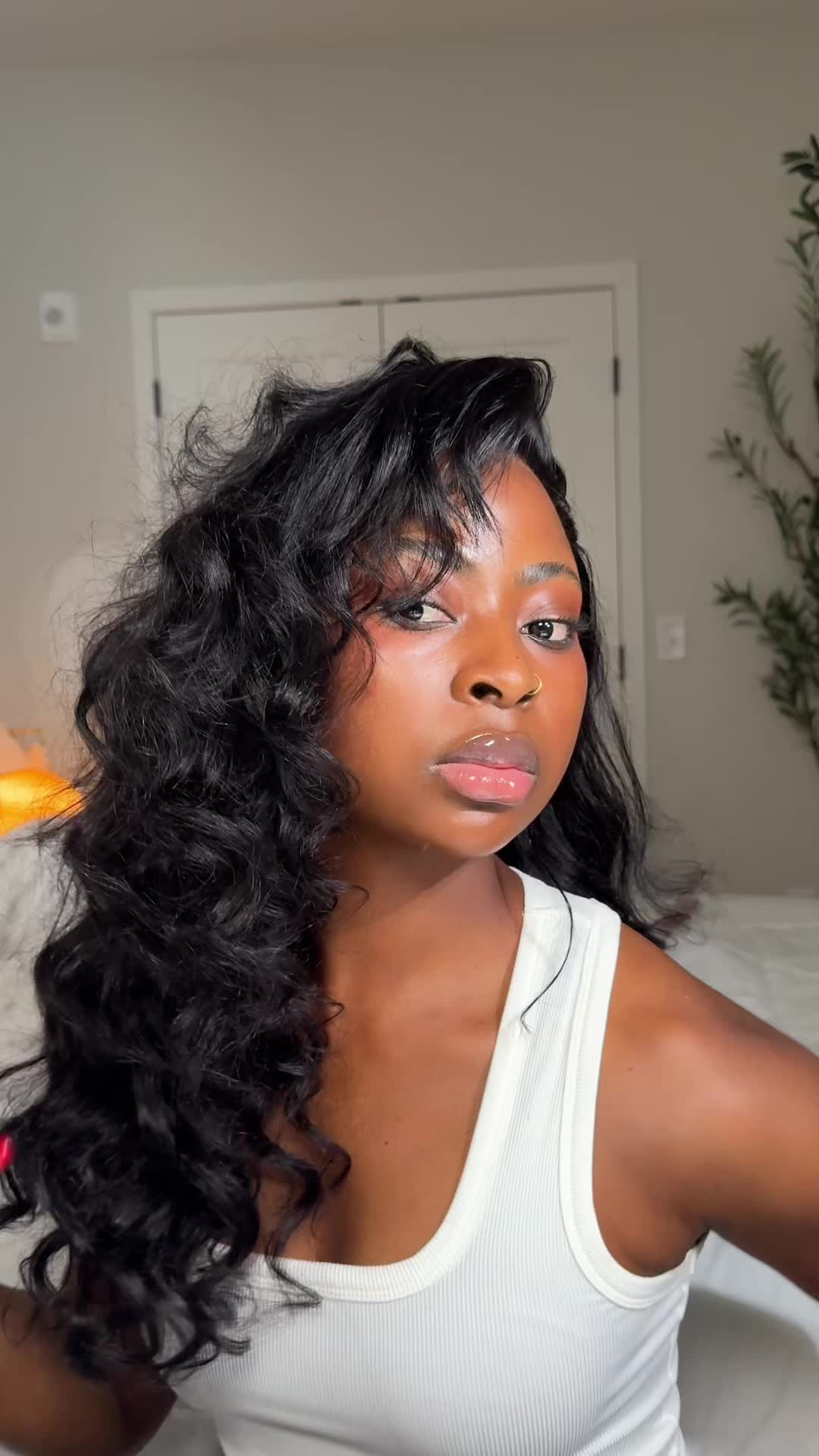 TikTok post by @takwelifestyle for Bling Hair. Caption reads: Install this frontal wig with me from @Bling Hair ....