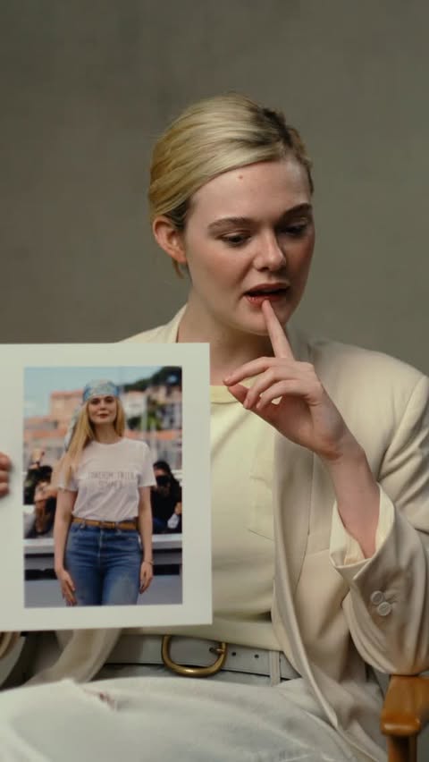 Instagram post by @samanthamcmillen_stylist for Who What Wear. Caption reads: This outfit is #Brat approved. 💚@ellefanning is....