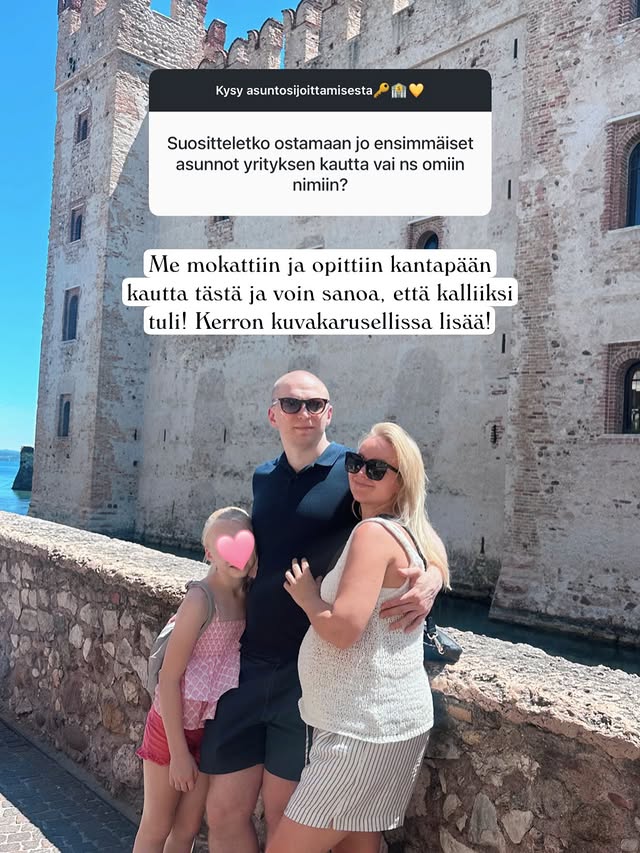 Instagram post by @kotimatka for Asuntopehtoori. Caption reads: Mainos @asuntopehtoori 🏰💕 Tykkää jos haluat....