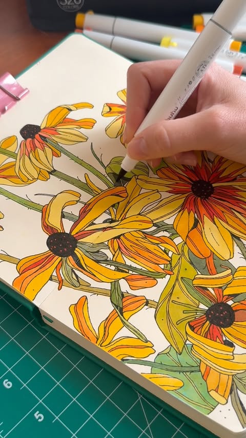 Instagram post by @taylornprice for Ohuhu Art Supplies. Caption reads: Trying out the Ohuhu Honolulu 2S markers!....