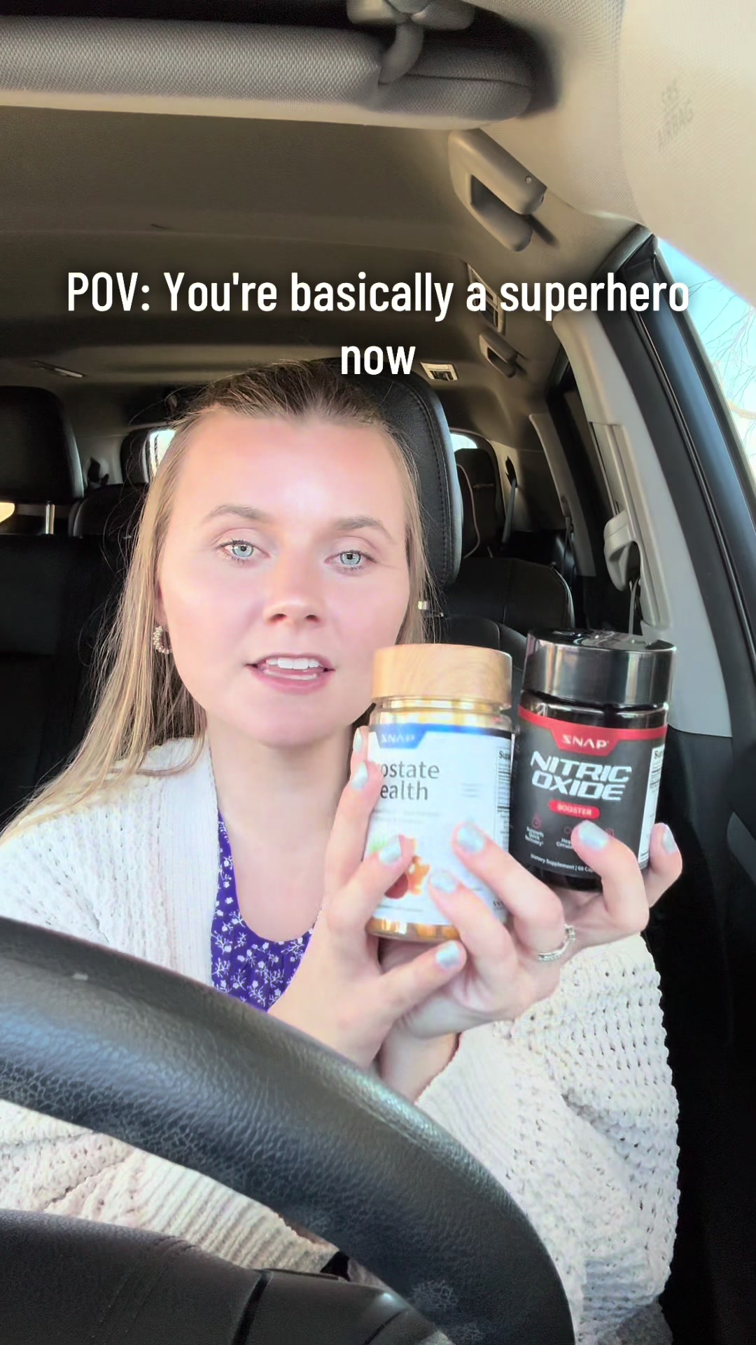 TikTok post by @aliciawatkins for Snap Supplements. Caption reads: [...] about the men’s health bundle 😂 @Snap....