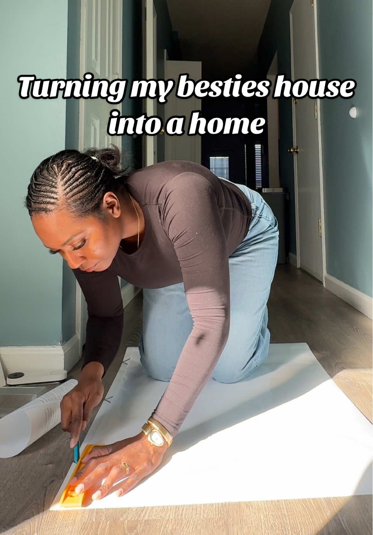 TikTok post by @duchess.lifestyle for Lowe's. Caption reads: $5k budget and limited time to turn her house into....