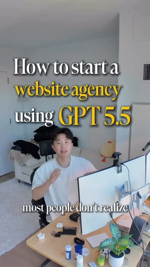 Instagram post by @raycfu for OpenAI. Caption reads: How to make a profitable website agency using....