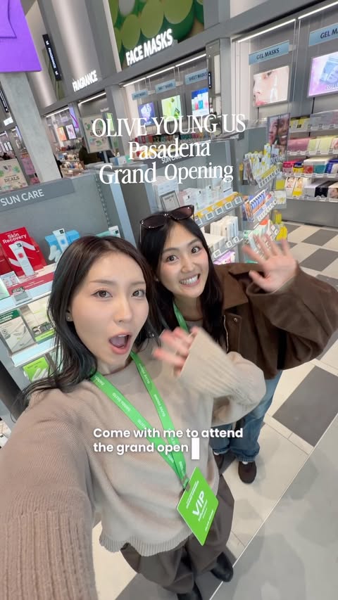 Instagram post by @yoorajung for Olive Young. Caption reads: #ad OLIVE YOUNG is now in the US! Come with me to....