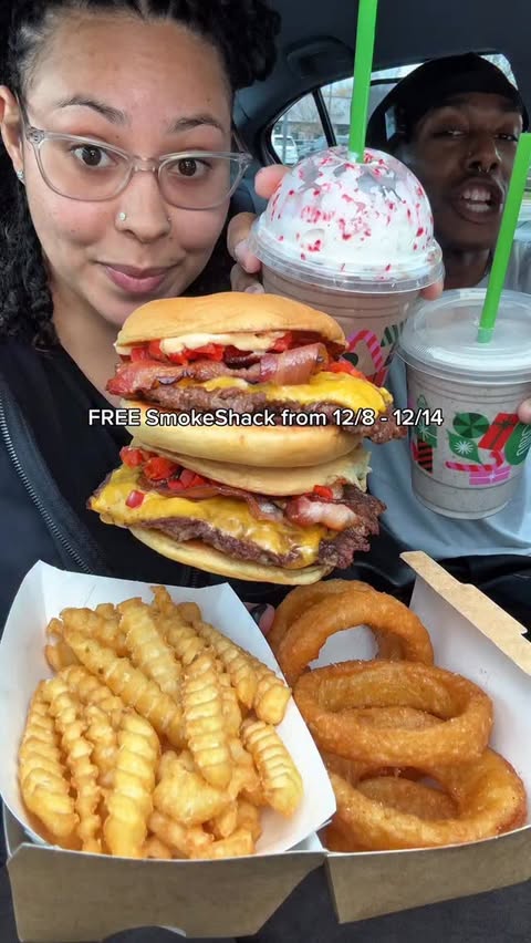 Instagram post by @jaskamreviews for Shake Shack. Caption reads: Check out @shakeshack weekly holiday deals with....