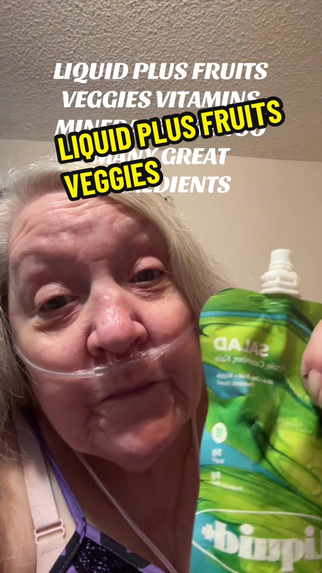 TikTok post by @sheriecewebbcampb for LiquidPlus. Caption reads: #liquidplus #liquidplussalad #fruitsandveggies....