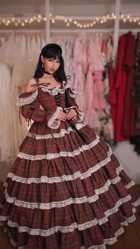 Instagram post by @andreasfashiongalaxy for Fanciful Doll. Caption reads: How to style these gorgeous @fancifuldoll tartan....