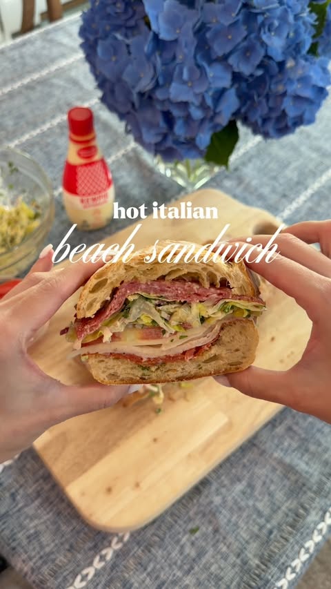 Instagram post by @trishale for Kewpie. Caption reads: [...] with a hot Italian sandwich made with....