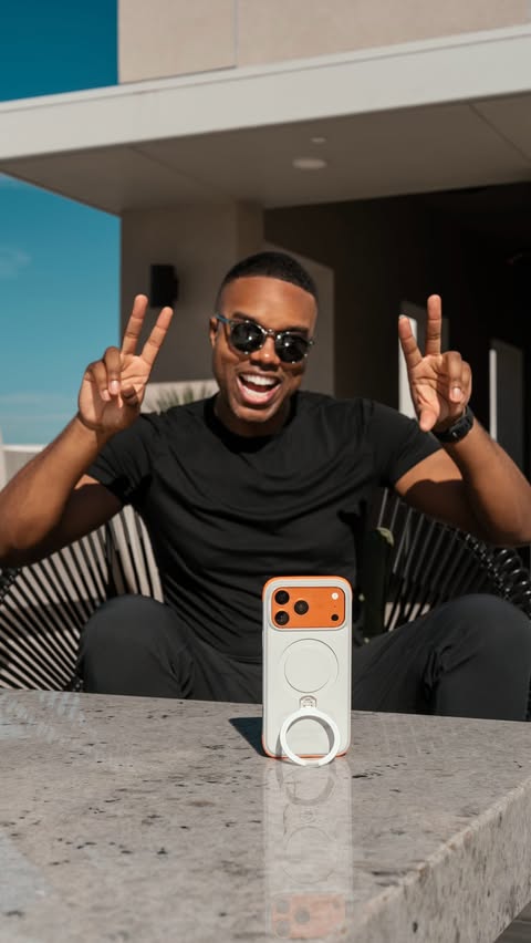 Instagram post by @demariojackson_ for TORRAS. Caption reads: #Ad, The iPhone 18 is here, and @torras_lifestyle....