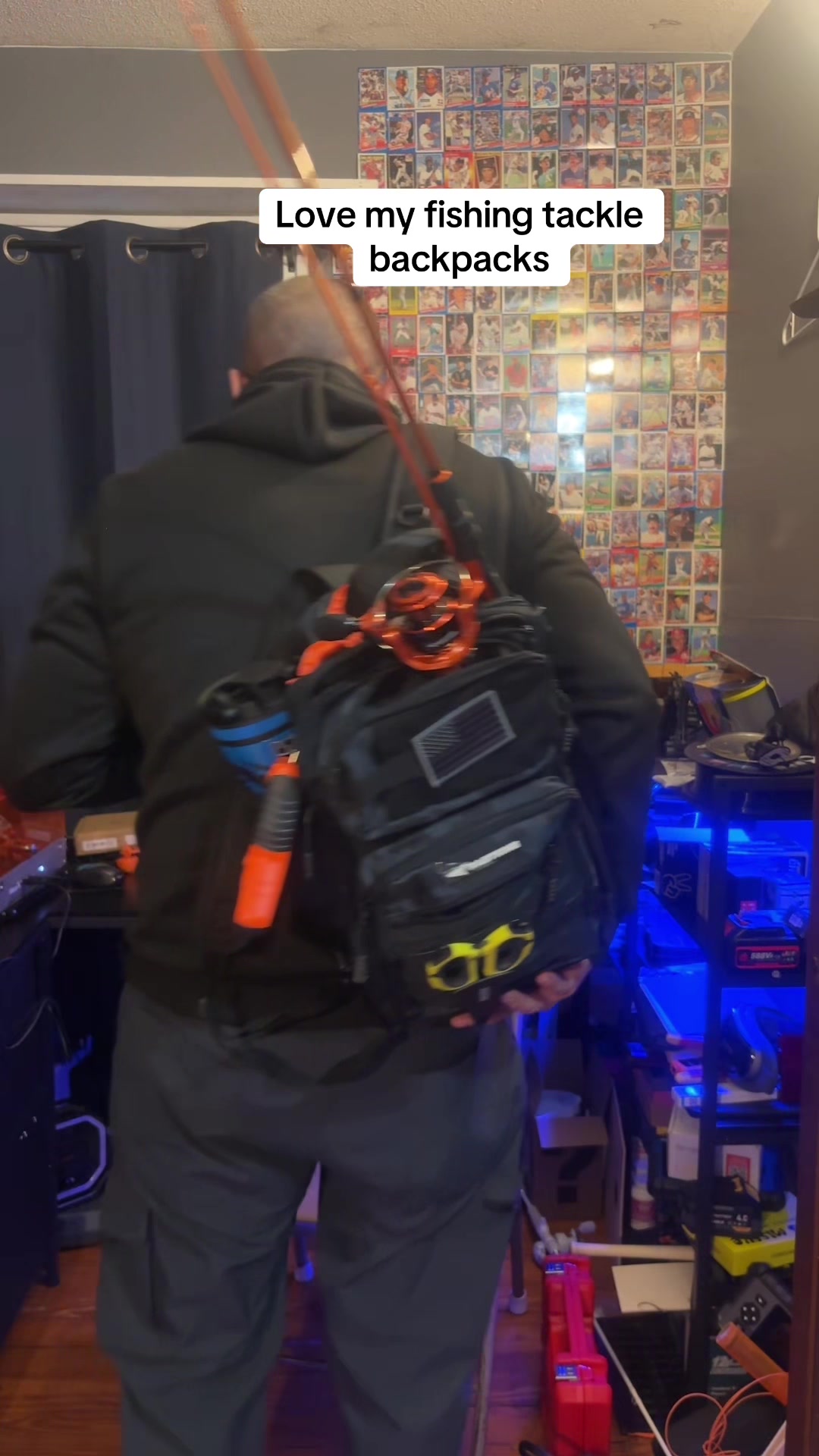 TikTok post by @joshfrisbie763 for KastKing. Caption reads: [...] #tacklebox #backpack #fishinggear....