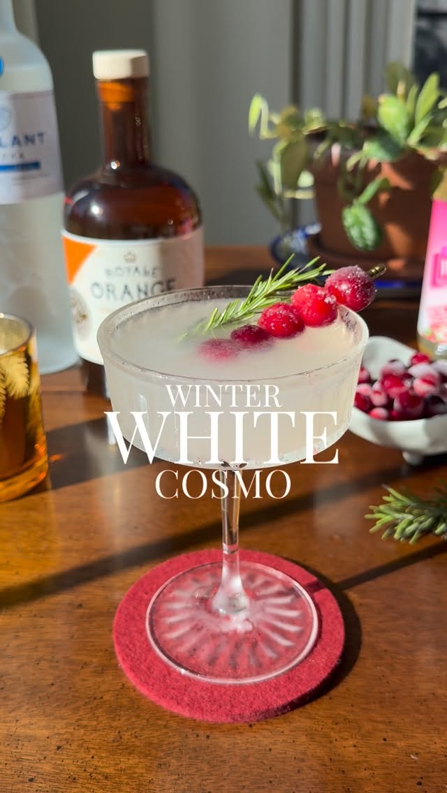 Instagram post by @kentuckyginger for Total Wine & More. Caption reads: VIRAL WINTER WHITE COSMO #ad #for21+ When people....