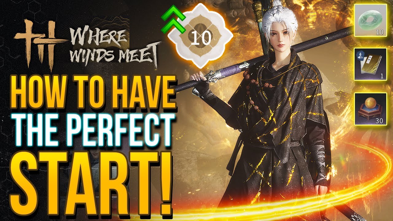 YouTube post by @Khrazegaming for vidIQ. Caption reads: Where Winds Meet - 10 Absolutely Essential Tips....