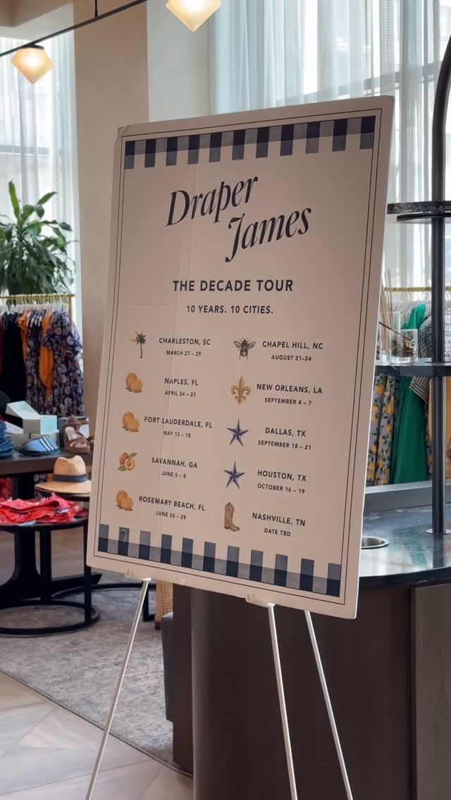 Instagram post by @irinaviktoryivna for Draper James. Caption reads: @draperjames by @reesewitherspoon decade tour is....