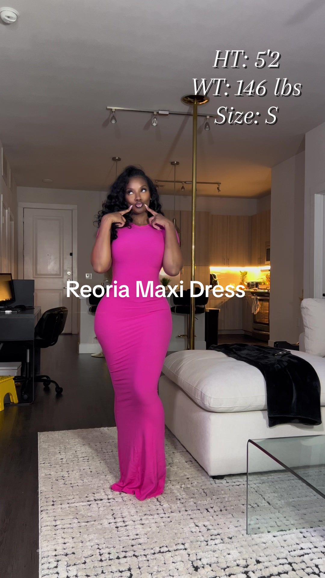 TikTok post by @taylordfaces for Reoria. Caption reads: This dress is perfect for lounging, sleeping, or....