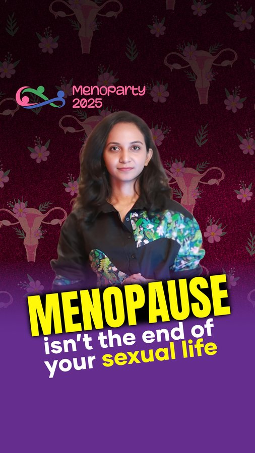 Instagram post by @shinysurendran for The Co Being. Caption reads: Menopause is not a stop sign. it’s a transition, a....
