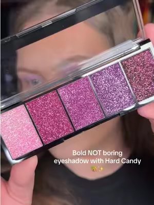 TikTok post by @creatingherself for Hard Candy. Caption reads: [...] it safe with your eyeshadow 🎨✨ @Hard Candy....
