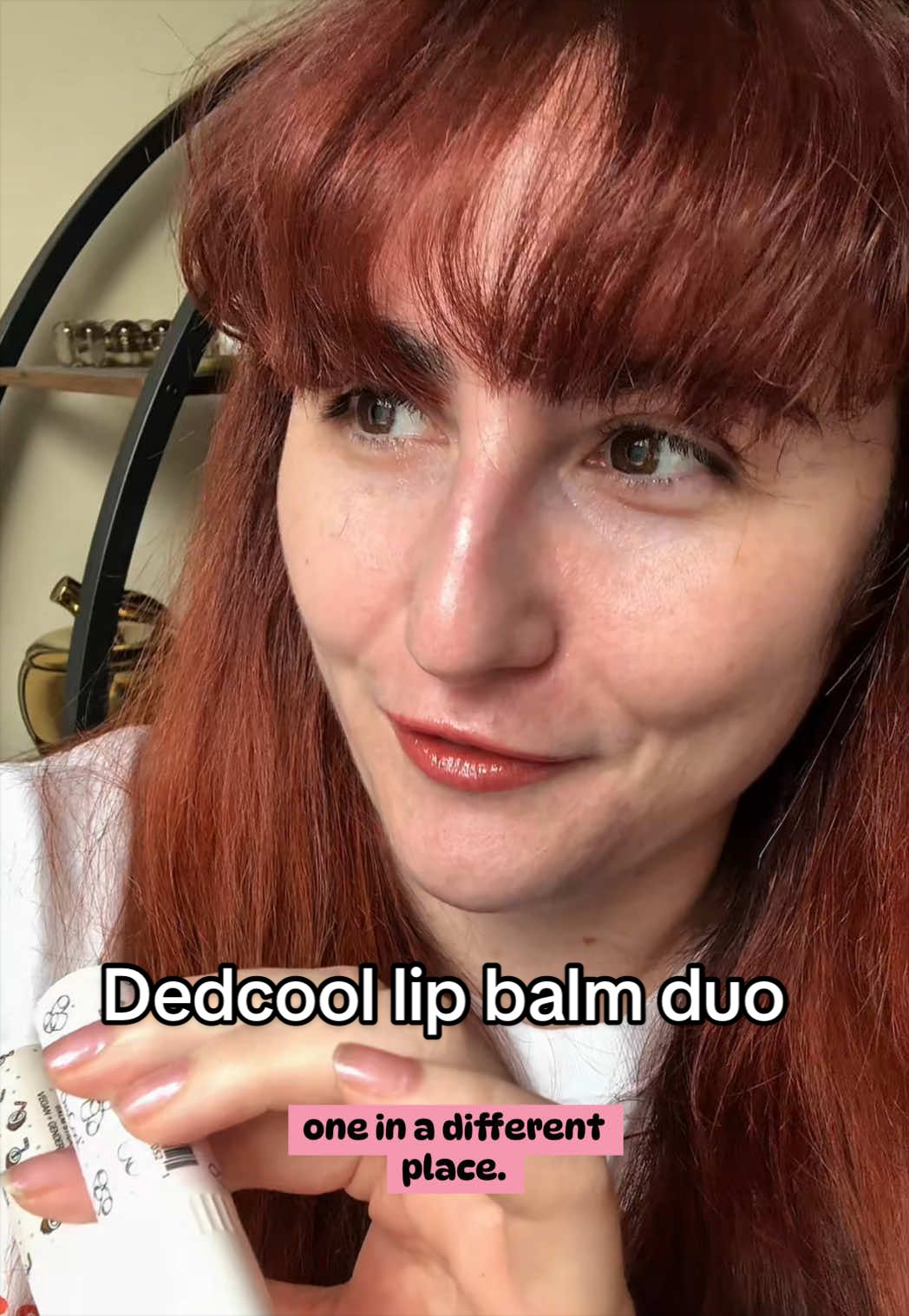 TikTok post by @candijessie for DedCool. Caption reads: It’s not extra it’s practical!!! @dedcool #lipbalm....