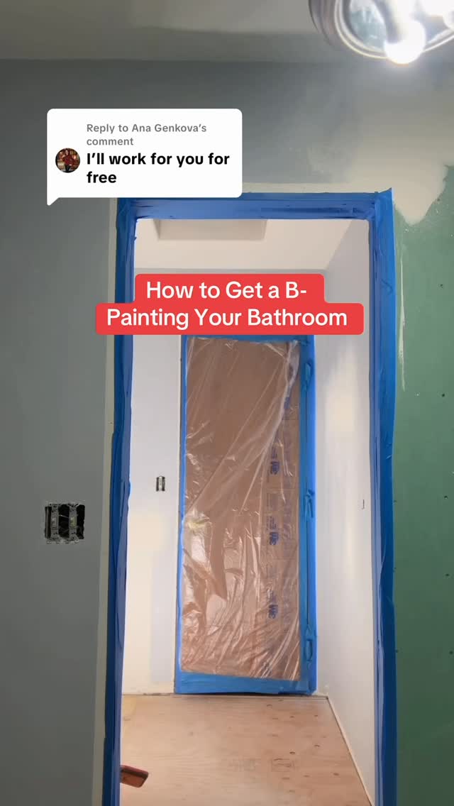 Instagram post by @remodel_school for Graco. Caption reads: What’s it take to get a B- painting your bathroom....
