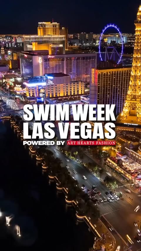 Instagram post by @erikrosete for Art Hearts Fashion. Caption reads: [...] LAS VEGAS 2026 🌴👙⚡️ Powered by Art Hearts....