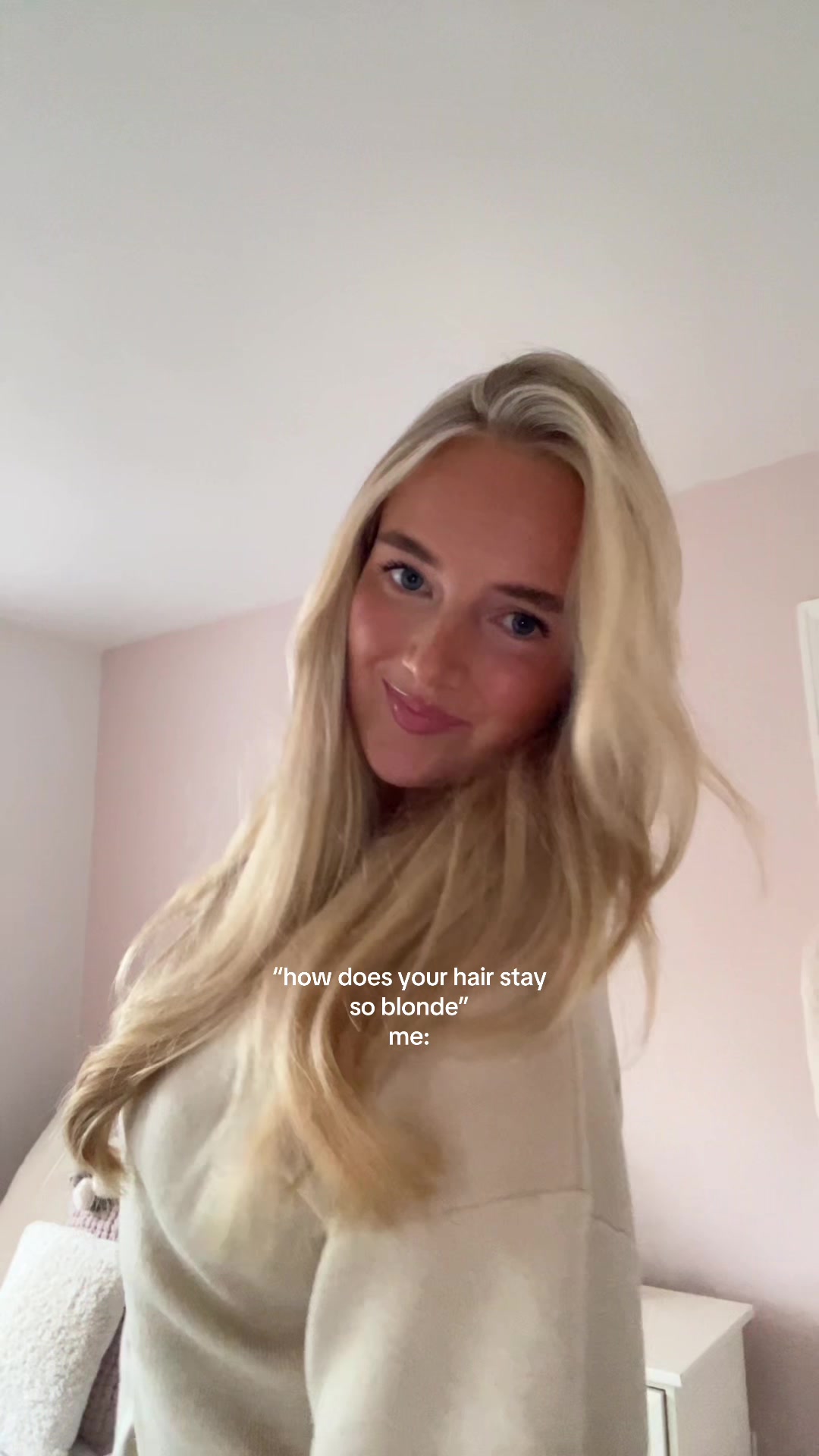 TikTok post by @lucyscarlett_ for Color Wow Hair. Caption reads: game changer @Color Wow UK #fyp #foryou #blonde....