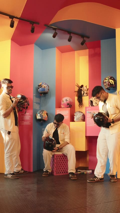 Instagram post by @praful_creations for Royal Enfield. Caption reads: [...] turns into a canvas 🏍️
Painted this Royal....