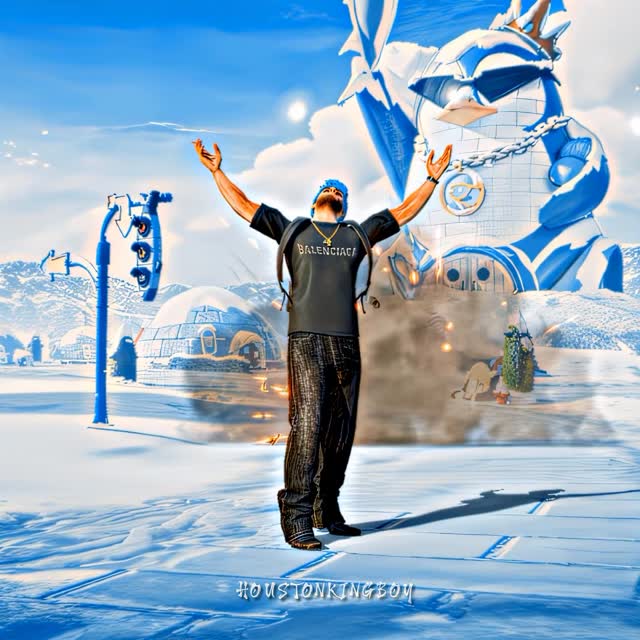 Instagram post by @houstonkingboy for PUBG MOBILE. Caption reads: @balenciaga x @pubgmobile x....