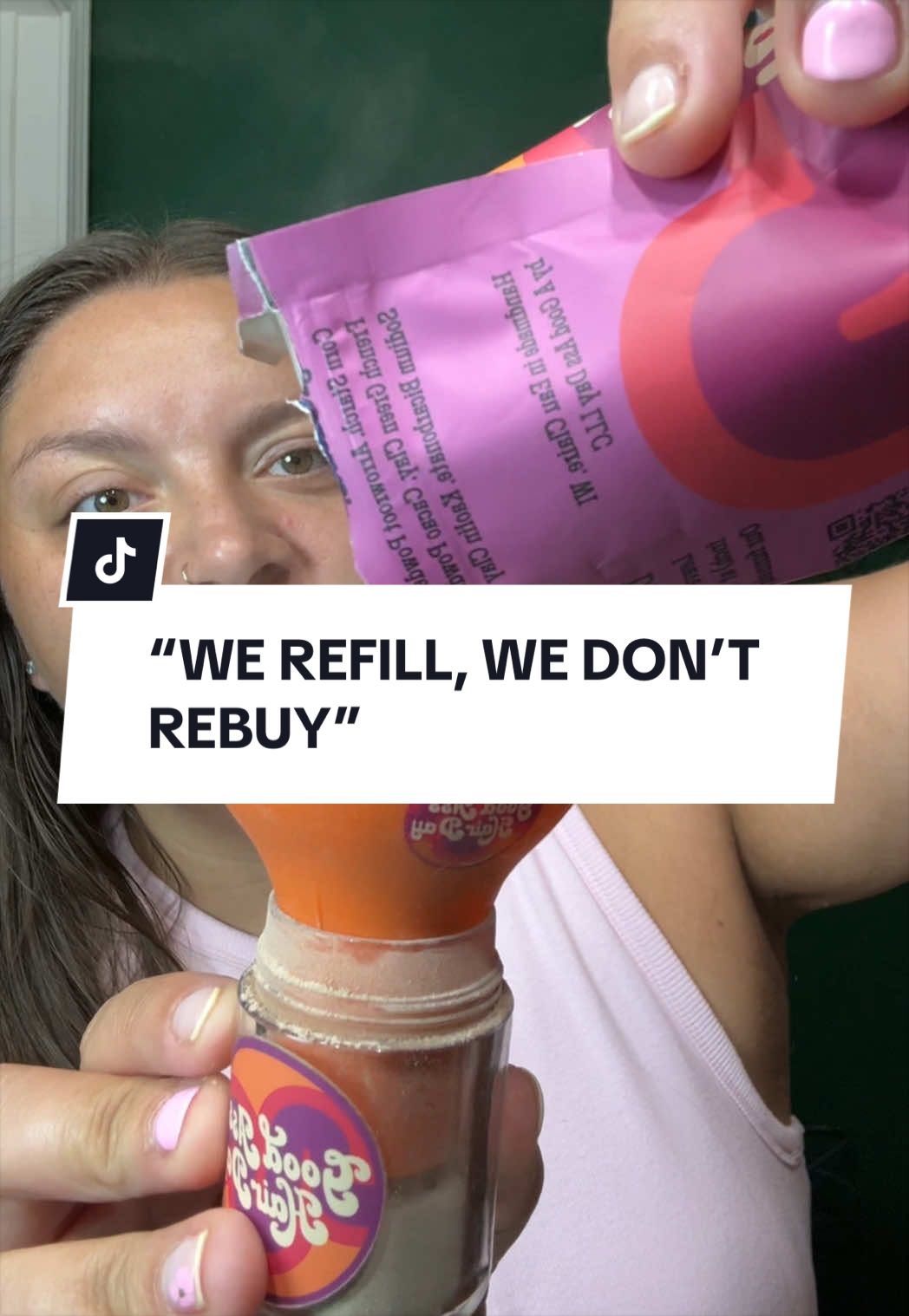 TikTok post by @bayroru for Good Ass Hair Day. Caption reads: “We refill, we don’t rebuy!!” @Good Ass Hair Day....