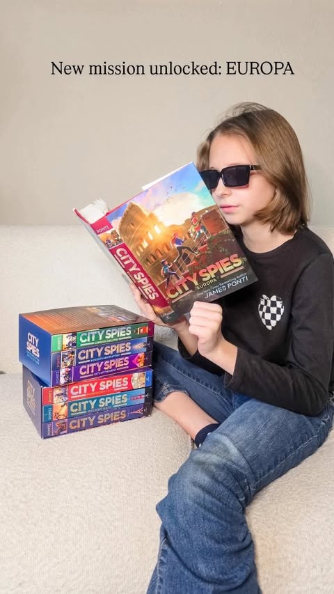 Instagram post by @theclassymamabear for Simon & Schuster. Caption reads: 🕵️‍♀️📚 Mission: Find a series your kid can’t put....