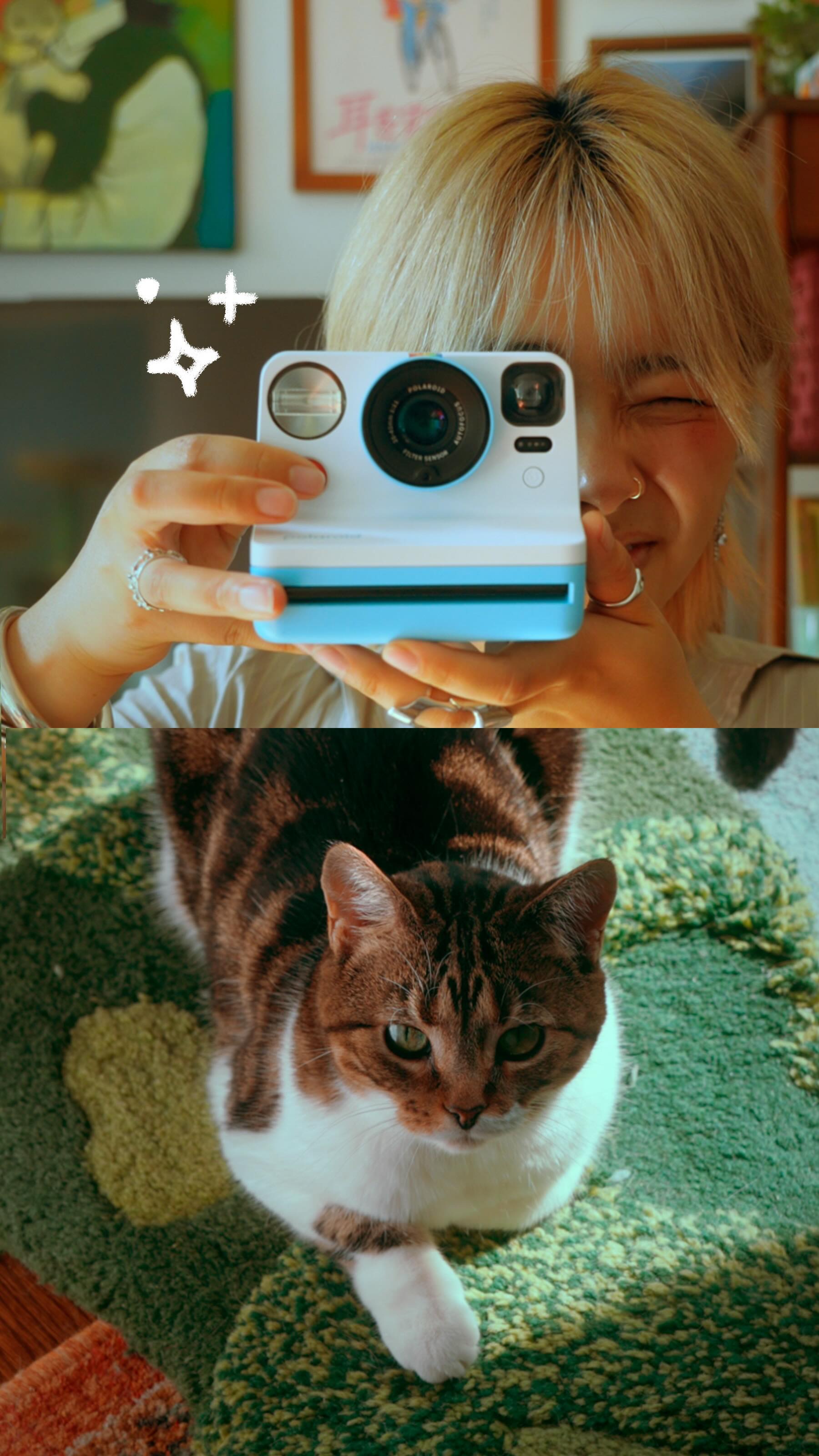 Instagram post by @withlovelinh for Polaroid. Caption reads: shooting the “kayla in the big apple” series with....