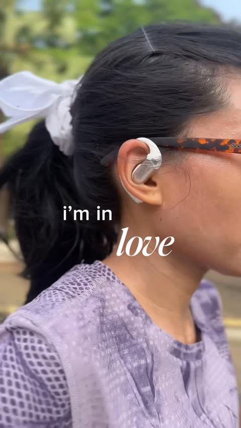Instagram post by @namiradjani for Shokz. Caption reads: [...] new all rounded open ear earbuds from....