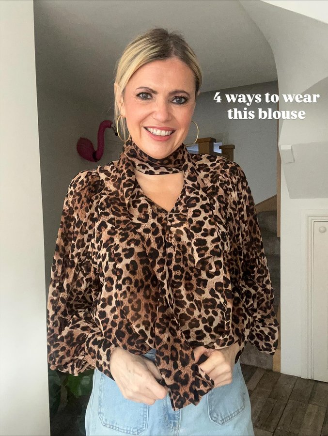 Instagram post by @carolem_beauty for Needs No Label. Caption reads: [...] us bigger chested ladies. Blouse -....