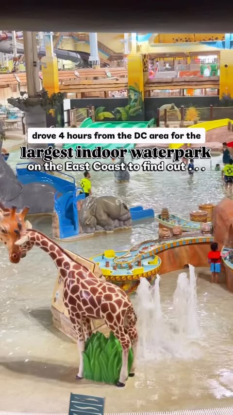 Instagram post by @virginia.adventure.family for Kalahari Resorts & Conventions. Caption reads: ⬇️ INFO HERE 🌟 🙌🏽 drop “Kalahari” below and....