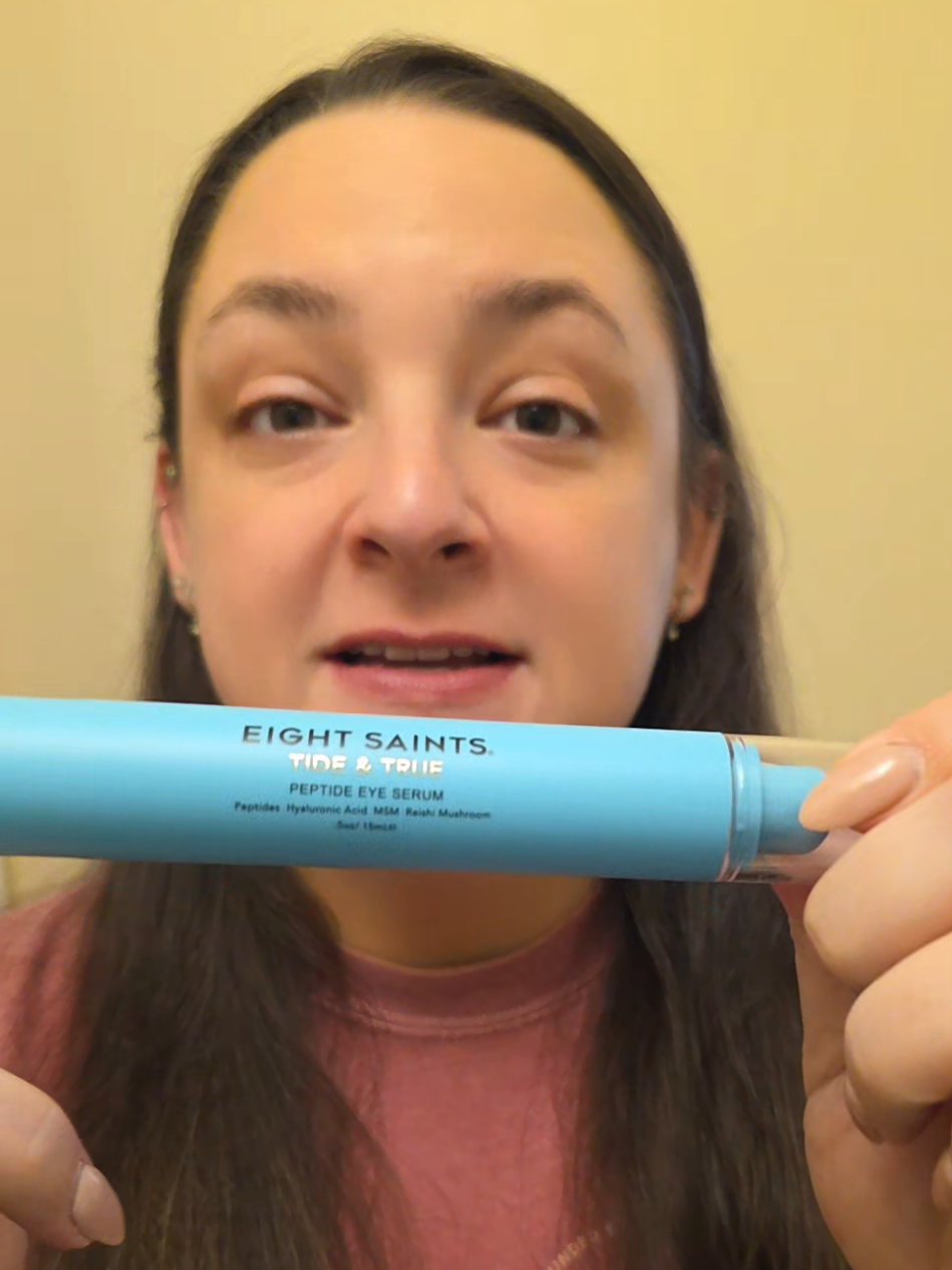 TikTok post by @mykim1126 for Eight Saints Skincare. Caption reads: [...] This Eye Peptide Serum from @Eight Saints....