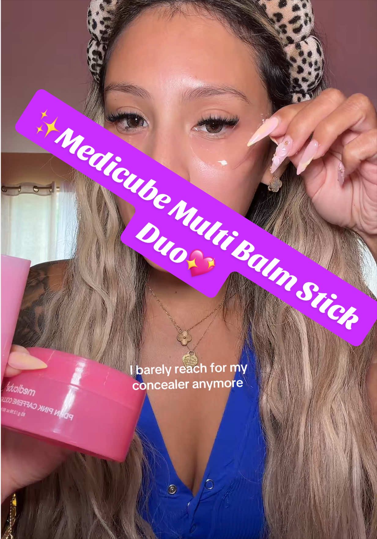 TikTok post by an influencer for Medicube. Caption reads: 💖✨Medicube PDRN multi balm duo✨#medicube [...].