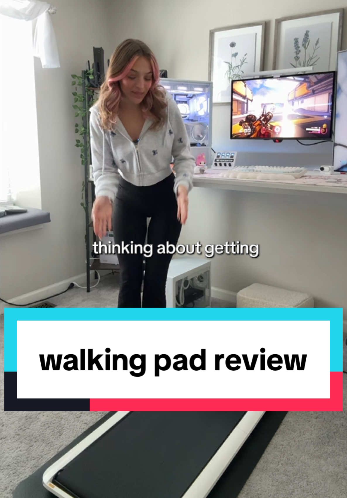 TikTok post by @lindseyszn for WalkingPad. Caption reads: walking pad review ! #Lindseyszn #Techtok....