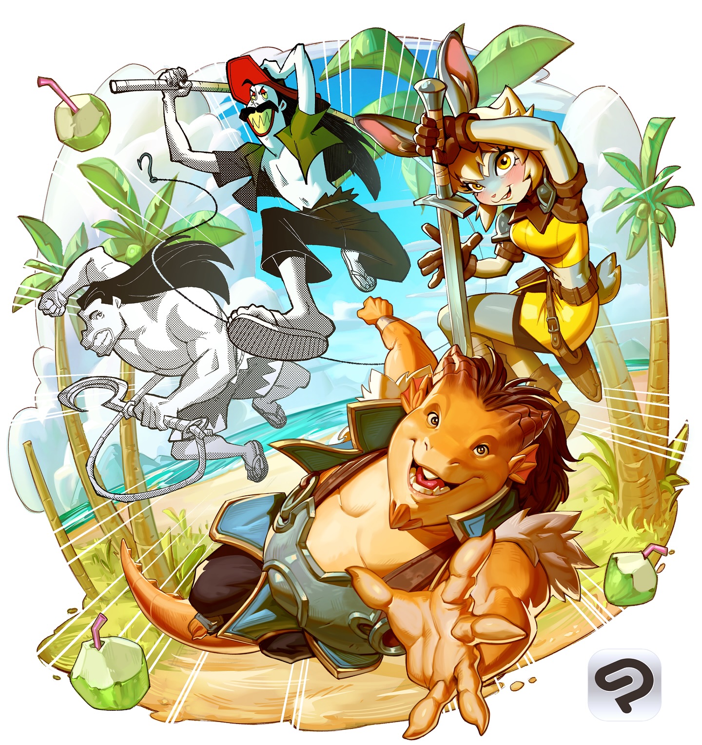 Instagram post by @gui.gfreitas for Clip Studio Paint. Caption reads: Quando pensei em fazer uma arte representando....