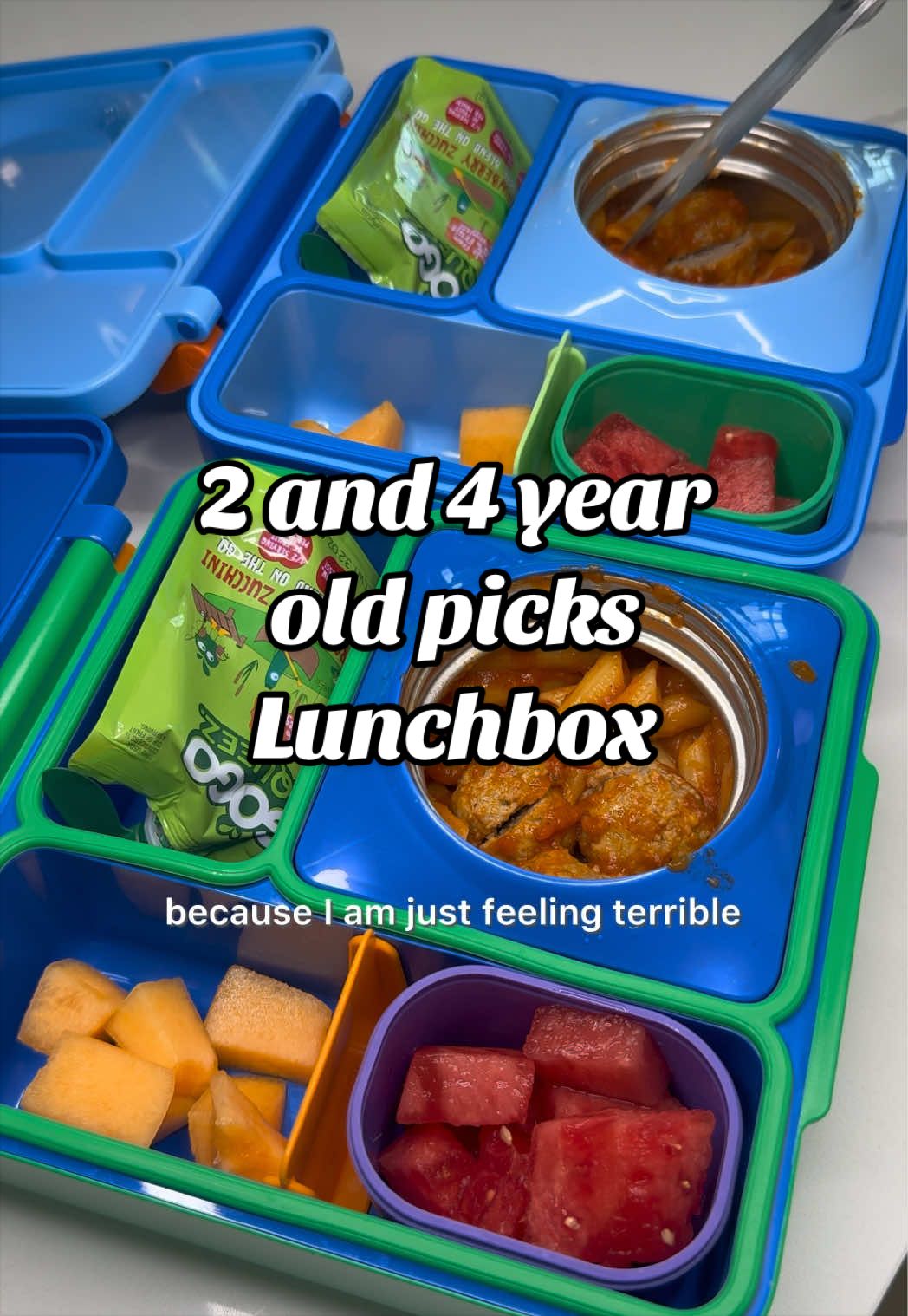 TikTok post by @josephineehuang for OmieLife. Caption reads: [...] #kidslunchbox #kidslunch @GoGo squeeZ....