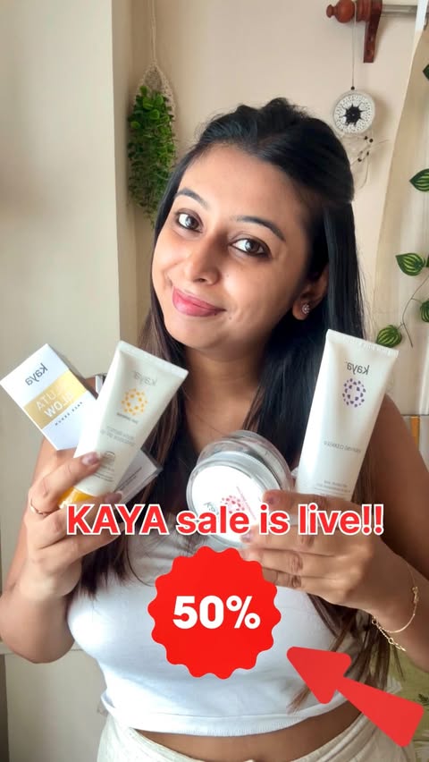 Instagram post by @amrita_official__ for Kaya Science. Caption reads: Major deals alert KAYA SCIENCE IS RUNNING BIGGEST....