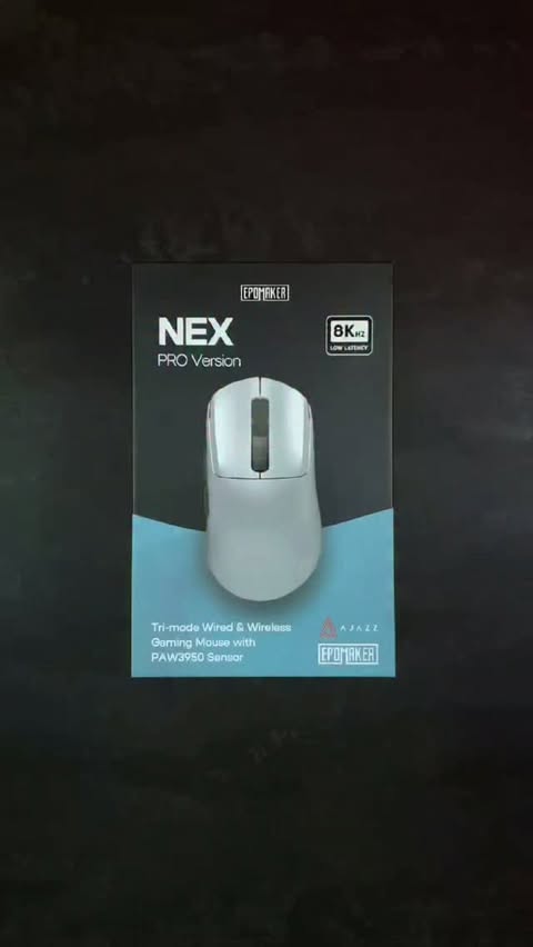 Instagram post by @mazzzzgr for Epomaker. Caption reads: 🖱 Epomaker x Ajazz NEX Pro Gaming Mouse 🖱 👉....